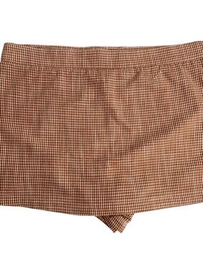 Free People Gingham Skort Rust Brown Mini Skirt Shorts Cottagecore Preppy Sz 12